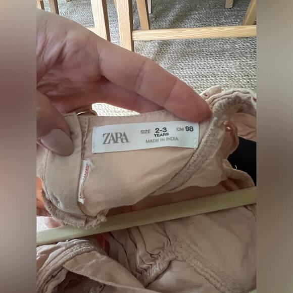 Zara Kids Blush dress eyelet embroidered lace wedding toddler dusty rose - Picture 4 of 6